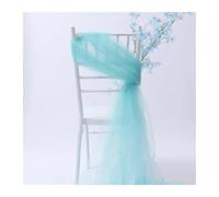 SPPEOUKJ 6 Pcs ×2 Meter Chair Sashes Tulle Roll Decor White Organza Gauze Sheer Yarn Fabric For Birthday Party Wedding Events Decorations(Blue Green)