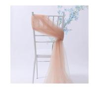 SPPEOUKJ 6 Pcs ×2 Meter Chair Sashes Tulle Roll Decor White Organza Gauze Sheer Yarn Fabric For Birthday Party Wedding Events Decorations(Coffee)
