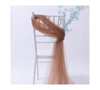SPPEOUKJ 6 Pcs ×2 Meter Chair Sashes Tulle Roll Decor White Organza Gauze Sheer Yarn Fabric For Birthday Party Wedding Events Decorations(Dark Coffee)