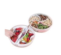 SPPEOUKJ Bandeja dividida for servir, plato for aperitivos con tapa, platos for fruta, caja for dulces con compartimentos, bandeja multifuncional for almacenar alimentos, utensilios for el hogar