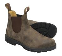 SPPEOUKJ Botines de piel retro for hombre, estilo Chelsea, informales, con plataforma, sin cordones, hechos a mano(Brown,44)