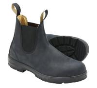 SPPEOUKJ Botines de piel retro for hombre, estilo Chelsea, informales, con plataforma, sin cordones, hechos a mano(Blue,39)