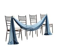 SPPEOUKJ Chiffon Chair Sashes Wedding Chair Decoration Set of 2 For Party Banquet Event Baby Shower Ceremony Aisle Chairs Decors，30x300cm(Dusty blue2)