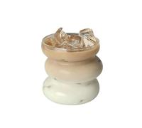 SPPEOUKJ Clear Creative Drinking Glasses ice coffee glasses clear Wave Bubble milk tea cup juice beverage cups cocktail glasses 430ml(Without handle)