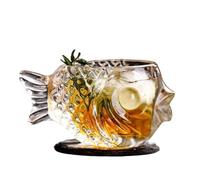 SPPEOUKJ Creative Fish-shaped Cocktail Glasses Cups Personality 3D Fish Glass Cup Juice Wine Glass Cups Molecular Cocktail Glasses Cup(10PCS)