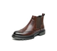 SPPEOUKJ Elegantes botines de cuero for hombre, botas clásicas for caminar, for el tiempo libre, for negocios, for exteriores, botas Chelsea, calzado for hombre(Brown,44(EU-42.5))