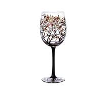 SPPEOUKJ Four Seasons Trees Wine Glasses Creative Printed High Legged Glass Cup for Wine Beer Cocktail Large Capacity Glass Cup Set(Green1)