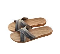 SPPEOUKJ Pantuflas Mujer Verano Couples' Home Sticky Linen Non Slip Indoor Home Bathroom Sandals Women's Floor Slippers Women's Linen Slippers Para Mujer(Green,35)
