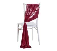 SPPEOUKJ Set of 10 Like Chiffon Chair Sashes Wedding Chair Decoration For Aisle Decorations Party Banquet Event Baby Shower，17x250cm Long(Burgundy)