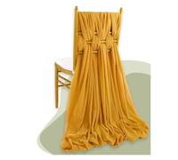 SPPEOUKJ Set of 2 Chiffon Chair Sashes Wedding Chair Decoration 30x300cm Knot Bands For Wedding Party Banquet Event Baby Shower Decors(Yellow)