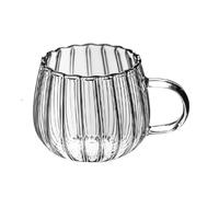 SPPEOUKJ Stripe Drinking Glasses Transparent Coffee Cup Wine glass Water Milk Glasses Drinkware Tea Shot Glass Yogurt Cup(350ml)