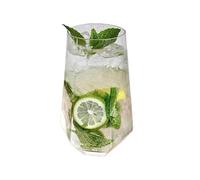 SPPEOUKJ Striped Bud Straight Cocktail Juice Long Drink Milk Shake Cup Flask Liquor Vodka Glasses for Champagne Glasses of Wine(Hexagon 540ML)