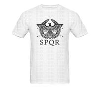 SPQR Eagle Rome Latin Cool Retro T Shirt Men Funny Short Sleeve O Neck Cotton Shirt White XL