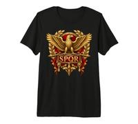 SPQR - Emblema de la Legión de Águila Romana con Corona de Laurel Camiseta Premium
