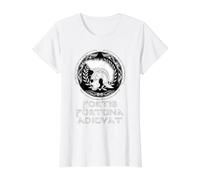 SPQR Fortis Fortuna Adiuvat Casco de Centurion Romano Camiseta gráfica económica, Mujer, Blanco, XL