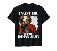 SPQR Guerrero Legionario Roma Centurión - Caesars Camiseta gráfica económica, Hombre, Negro, L