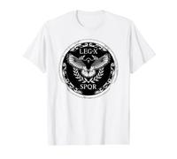 SPQR Legio X Águila Romana Camiseta gráfica económica, Hombre, Blanco, XL