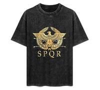 SPQR Roman Empire Standard Men's T-Shirt Unisex Black Cotton Hip Hop Print tee Shirts XXL
