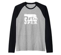 SPQR Romano Roma Remus Y Romulus Roma S.P.Q.R. Camiseta Manga Raglan
