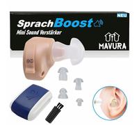 SprachBoost - Mini amplificador de audición para audífonos, invisible, pequeño, funciona con pilas