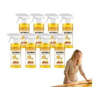 Spray abrillantador de madera con cera de abeja - Spray abrillantador de muebles con cera de abeja natural - Aerosol de cera para madera, aceite esencial de abeja, protección y cuidado (8 piezas)