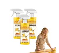 Spray abrillantador de madera con cera de abeja - Spray abrillantador de muebles con cera de abeja natural - Aerosol de cera para madera, aceite esencial de abeja, protección y cuidado (3 piezas)