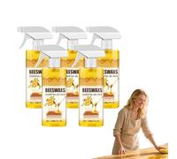 Spray abrillantador de madera con cera de abeja - Spray abrillantador de muebles con cera de abeja natural - Aerosol de cera para madera, aceite esencial de abeja, protección y cuidado (5 piezas)