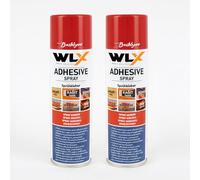 Spray adhesivo en aerosol, 2 x 500 ml, fuerte spray adhesivo para madera, metal, tela, plástico y papel, sin ácidos, versátil, sin burbujas y permanente