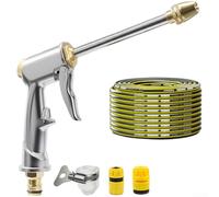 Spray Ajustable 360 Grados para lavado Coches y Plantas Spray | Aleación duradera, 4 modos spray, flujo turbo alta presión, para ideal riego césped, para lavado coches(5meters)