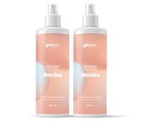 Spray ambientador para ambientes y tejidos, 2 x 200 ml, desodorante intenso, refresca las prendas y elimina los malos olores, no mancha ni deja halos (Narciso)