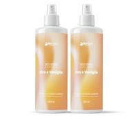 Spray ambientador para ambientes y tejidos, 2 x 200 ml, desodorante intenso, refresca las prendas y elimina los malos olores, no mancha ni deja halos (oro y vainilla)