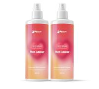 Spray ambientador para ambientes y tejidos, 2 x 200 ml, desodorante intenso, refresca las prendas y elimina los malos olores, no mancha ni deja halos (Mon Amour)