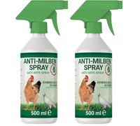 Spray antiácaros para pollos, aves de corral y aves - Inmediatamente y a largo plazo contra ácaros y parásitos, aguda y prevención (Paquete de 2)