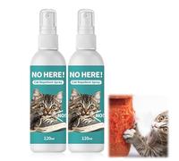 Spray Antiarañazos Gatos,2 x 120ML Spray Repelente Gatos para en Interiores y Exteriores,Sprays Ahuyentador de Gatos Que Rascan Interiores y Exteriores,Protege Muebles,Seguro para Mascotas & No Mancha