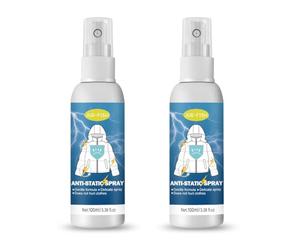 Spray antiestático para ropa 2 unidades Spray antiestático Spray antiestático Spray antiestático para ropa Elimina la electricidad estática en prendas textiles muebles y coches 100 ml
