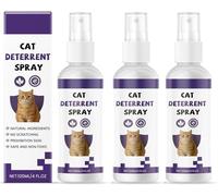 Spray antirrasguños para gatos, spray repelente para gatos para interiores y exteriores, evita que arañen muebles, plantas, sofás, alfombras y cortinas, 120 ml (3 pcs)