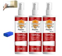 Spray Blanqueador para Plásticos Amarillentos: Restaurador para Renovar y Aclarar Electrodomésticos y Muebles; Limpiador Multisuperficies para Neveras y Plásticos del Hogar (3Piezas)