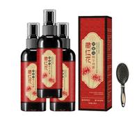 Spray capilar con azafrán, spray capilar para oscurecer el cabello, sérum capilar con extractos de hierbas, esencia de azafrán y Polygonum multiflorum, elimina el encrespamiento (3PCS)