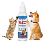 Spray Cicatrizante para Perros y Gatos,120ml - Spray Veterinario con Plata Quantum para Picor,Heridas e Inflamación - Formula Natural con Manzanilla y Aloe Vera,Calmante y Protector Sin Alcohol