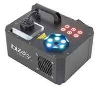 SPRAY-COLOR-1000 - IBIZA - Máquina de niebla de 1000W con LEDs RGB y 2 mandos a distancia - Negro