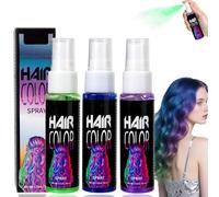 Spray colorante temporal para el cabello en 3 colores, peinado instantáneo para cosplay, tinte de colores vivos para niños y adultos, para cosplay, bailes de graduación, fiestas (B)