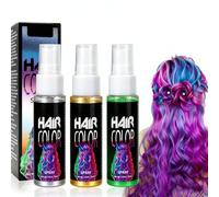 Spray colorante temporal para el cabello en 3 colores, spray colorante, tinte lavable, para cosplay, bailes de graduación, fiestas, Navidad, Halloween (3pcs-Gris, Amarillo, Verde)