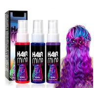 Spray colorante temporal para el cabello en 3 colores, spray colorante, tinte lavable, para cosplay, bailes de graduación, fiestas, Navidad, Halloween (3pcs-Rojo, Azul, Morado)