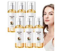 Spray corporal de vainilla y coco para mujer, spray corporal y cabello de larga duración, fragancia refrescante e hidratante, fragancia ligera para cada día, tamaño de viaje de 88 ml (6 unidades)