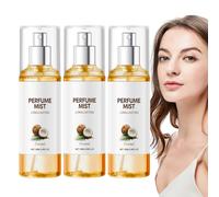 Spray corporal de vainilla y coco para mujer, spray corporal y cabello de larga duración, fragancia refrescante e hidratante, fragancia ligera para cada día, tamaño de viaje de 88 ml (3 unidades)