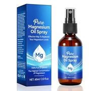 Spray de Aceite de Magnesio Puro 60ML, 100% Spray de Magnesio Natural y Orgánico, Alta Absorción, Perfecto para Masaje, Relajación Muscular, Sueño y Cuidado de la Piel, Adultos y Niños