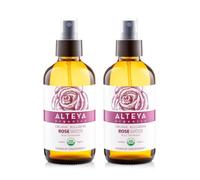 Spray de Agua de Rosas Orgánica Alteya 2 × 240 ml en Vidrio - Hidrolato 100% Puro de Rosa Damascena (Rosa de Damasco) - Sin Aditivos - Certificado Orgánico por el USDA - Tónico Facial