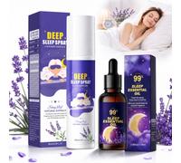 Spray de Almohada de Sueño Profundo 85ml y Kit de Aceites Esenciales 30ml - Bruma Relajante para Ayudar al Descanso y Reducir el Estrés - Fragancia Natural para un Ambiente de Calma
