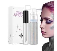 Spray de brillo brillante,Spray corporal con brillo - Spray de brillo de maquillaje - Spray de brillo para el cuerpo y el cabello, spray para el cabello con brillo de moda para un look de fiesta