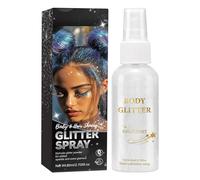 Spray de brillo del cuerpo | 80 ml de aerosol brillo | Espeluznantes con polvo | Holográfico con un secado rápido para la cara, el y la clavícula, ideal para festivales, fiestas